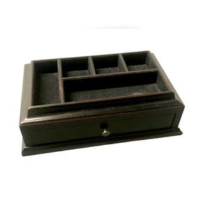 The Bombay Company Wooden Jewelry Box w/Drawer & Velvet Lined Compartments